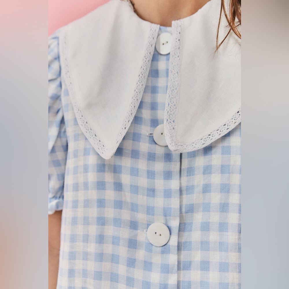 NWOT Sleeper Marie Linen Mini Dress Blue | S - Picture 5 of 14